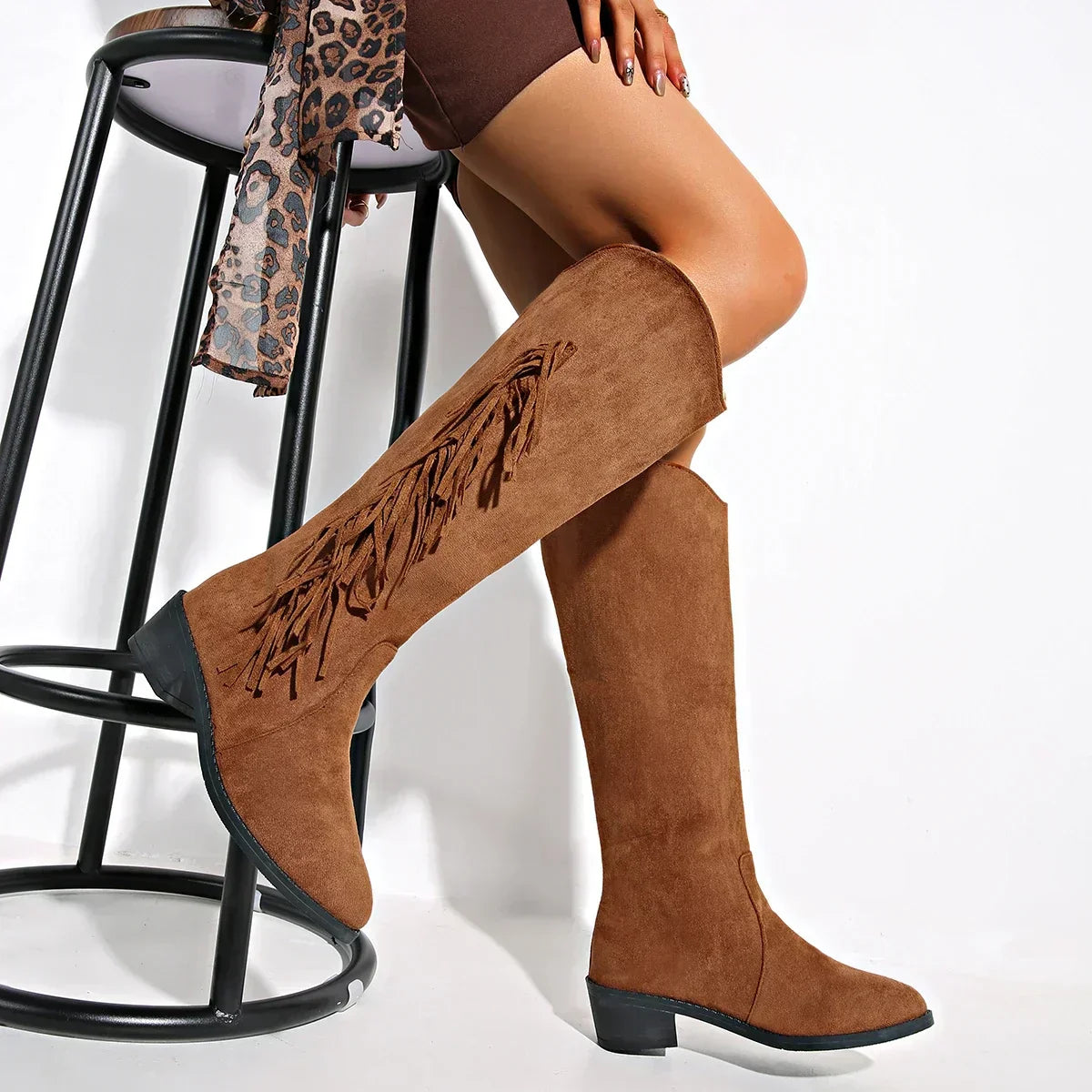 Bottes de Rue en Cuir Raffiné