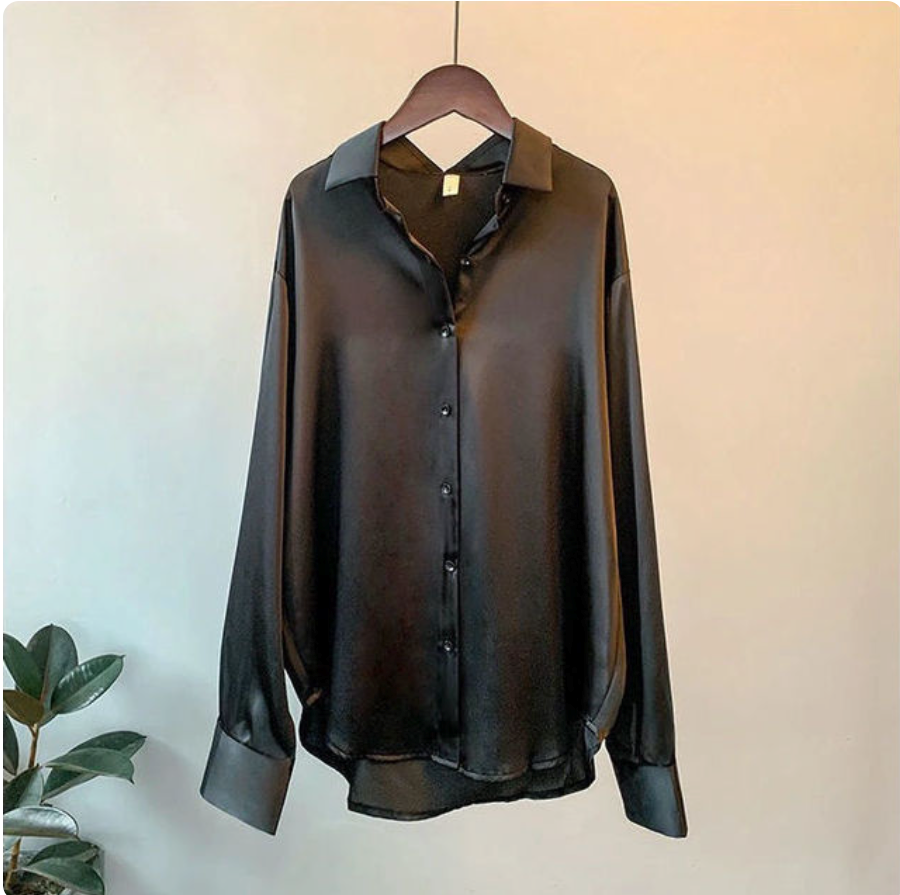 Olivia - Blouse en Satin de Luxe à Manches Longues