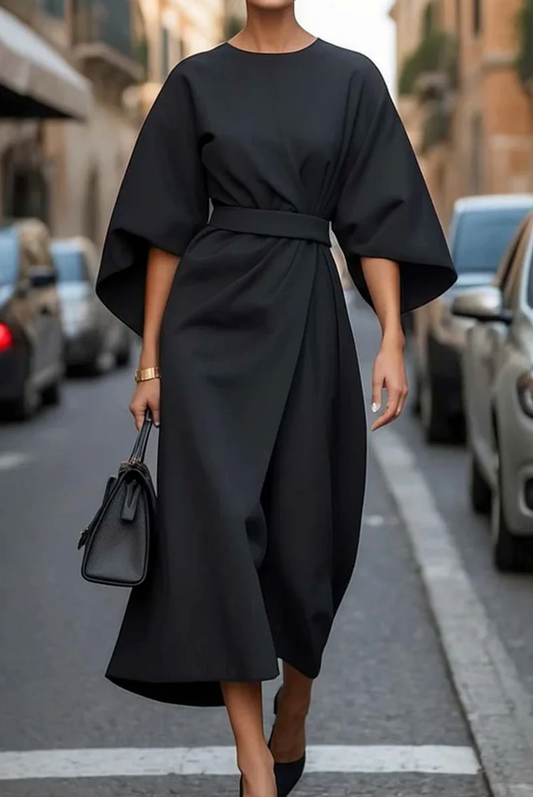 Sonia - Robe Élégante avec Manches Bouffantes et Ceinture