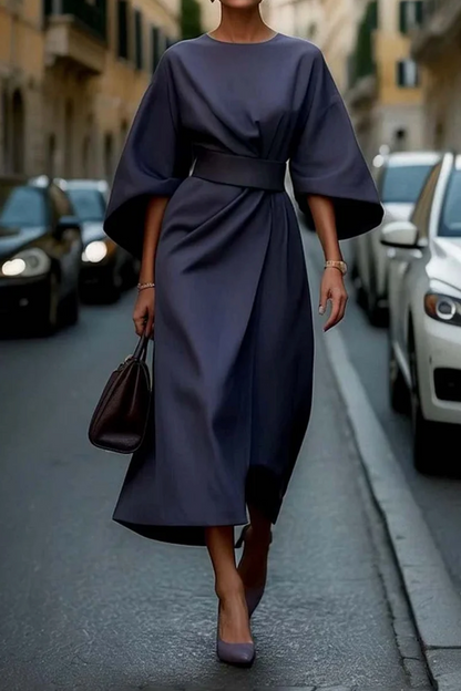 Sonia - Robe Élégante avec Manches Bouffantes et Ceinture