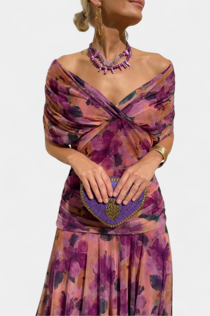 Abigail | Robe longue florale à décolleté en V