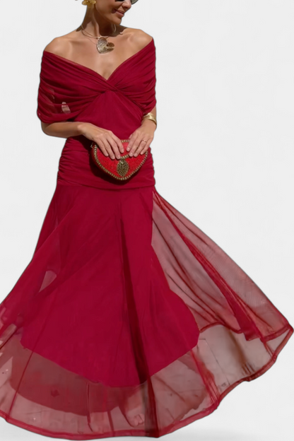 VIVIAN | ROBE LONGUE À FLEURS AVEC ENCOLURE EN V