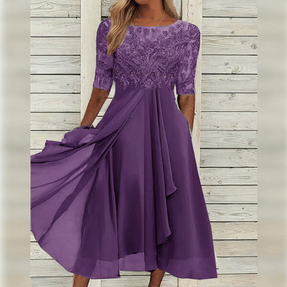Taryn® | Robe Midi en Dentelle Élégante