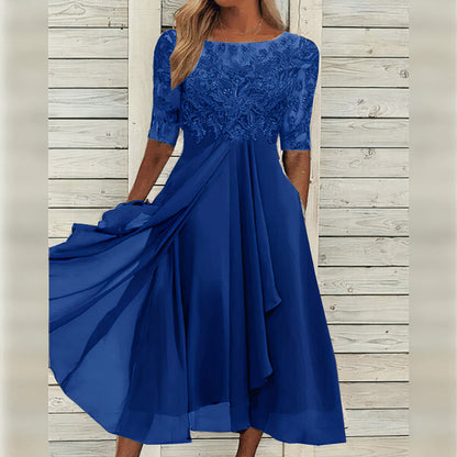 Scarlett™ - Robe Midi avec Manches en Dentelle