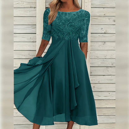 Scarlett™ - Robe Midi avec Manches en Dentelle