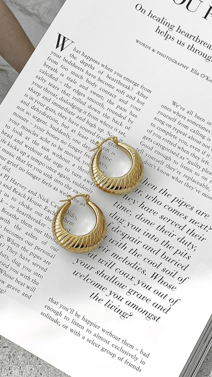 Sloane | Boucles d'Oreilles Créoles Plaquées Or