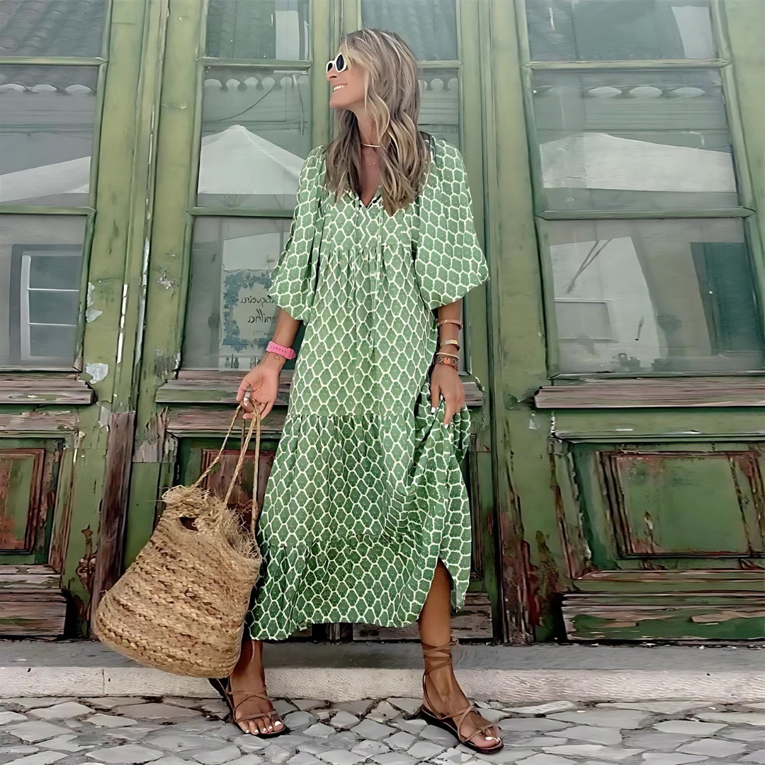 Mabel - Robe Géométrique à Ourlet Haut-Bas
