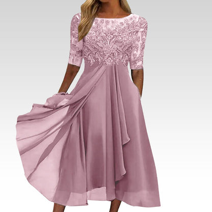 Scarlett™ - Robe Midi avec Manches en Dentelle