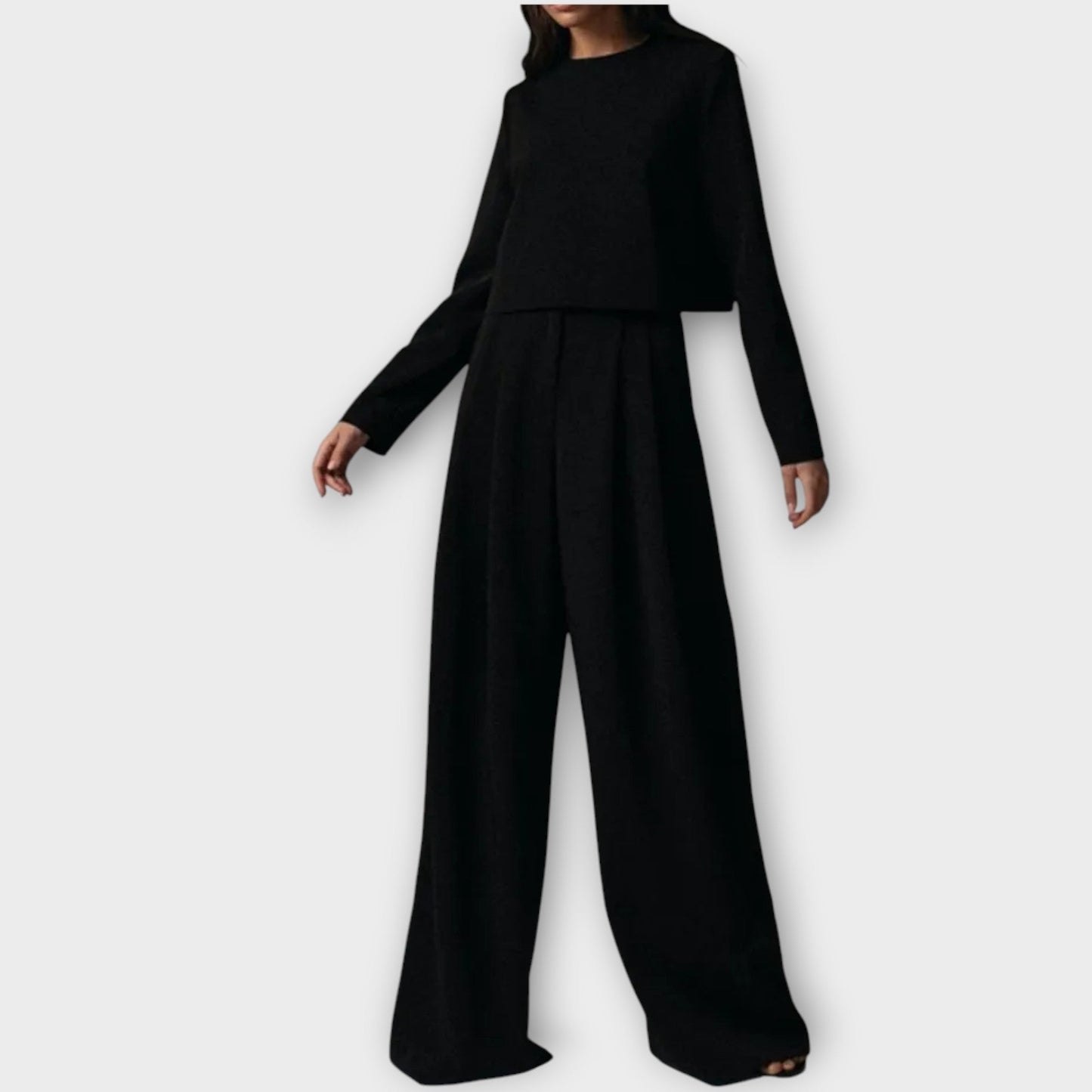 Ensemble Élégant à Deux Pièces avec Pantalons Amples