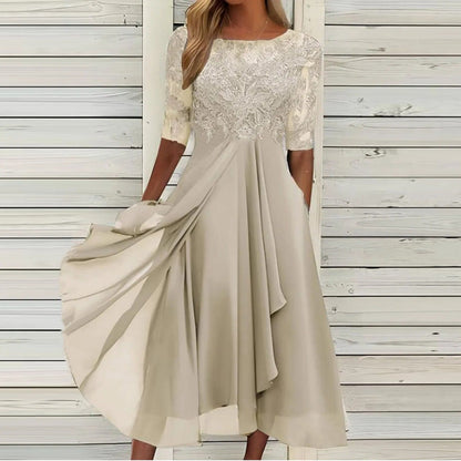 Taryn® | Robe Midi en Dentelle Élégante