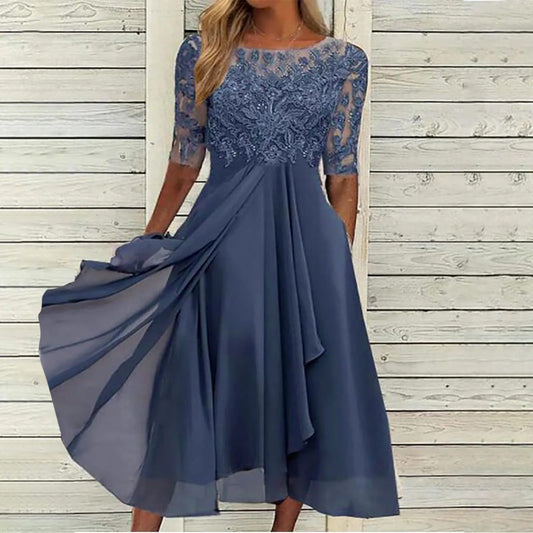 Taryn® | Robe Midi en Dentelle Élégante