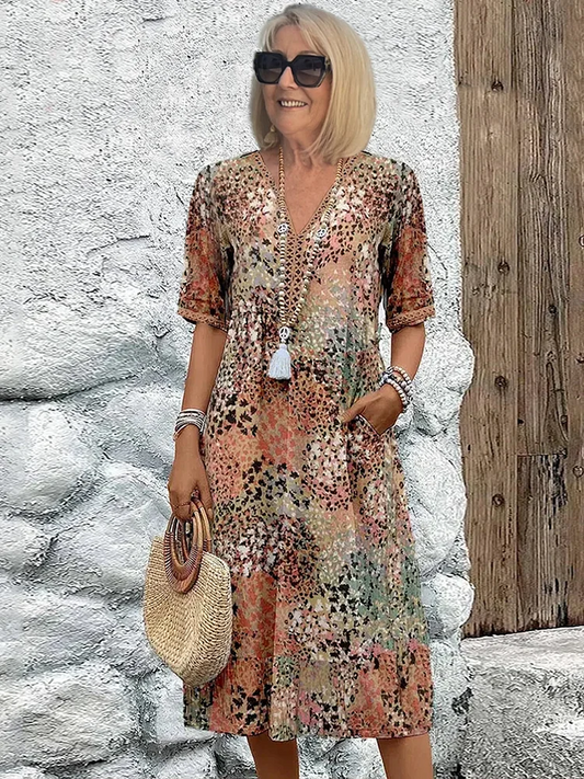 Harper – Robe midi élégante avec motif floral