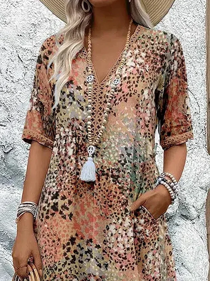 Dania - Robe Midi Vibrante avec Poches