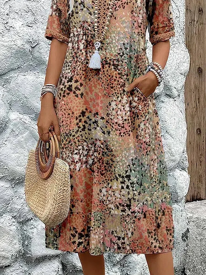 Harper – Élégant robe midi avec motif floral