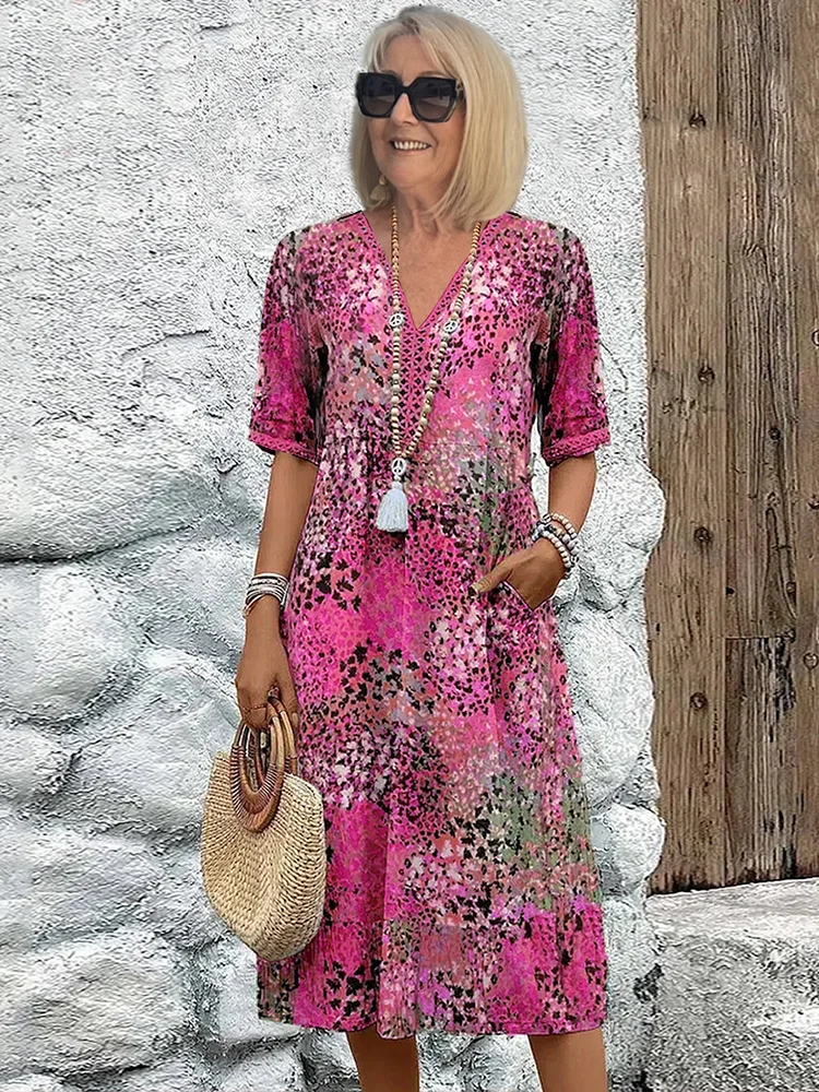 Harper – Élégant robe midi avec motif floral