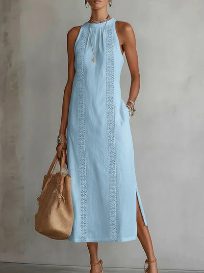 Robe Maxi Vittoria - Élégance Intemporelle et Broderie Artisanale