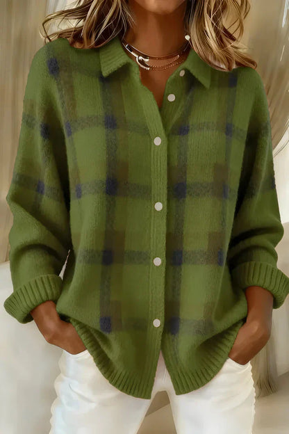 Gisèle – Pull en tricot à carreaux doux