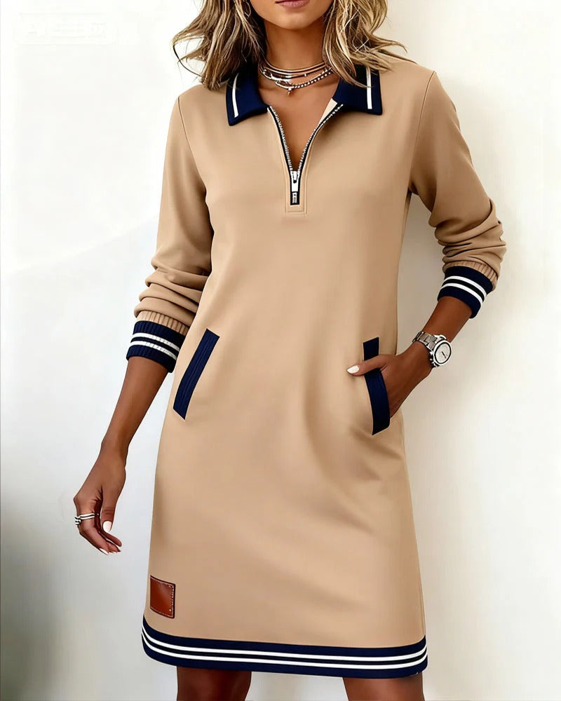 NATALIE – ROBE AVEC COL ZIP SPORT CHIC
