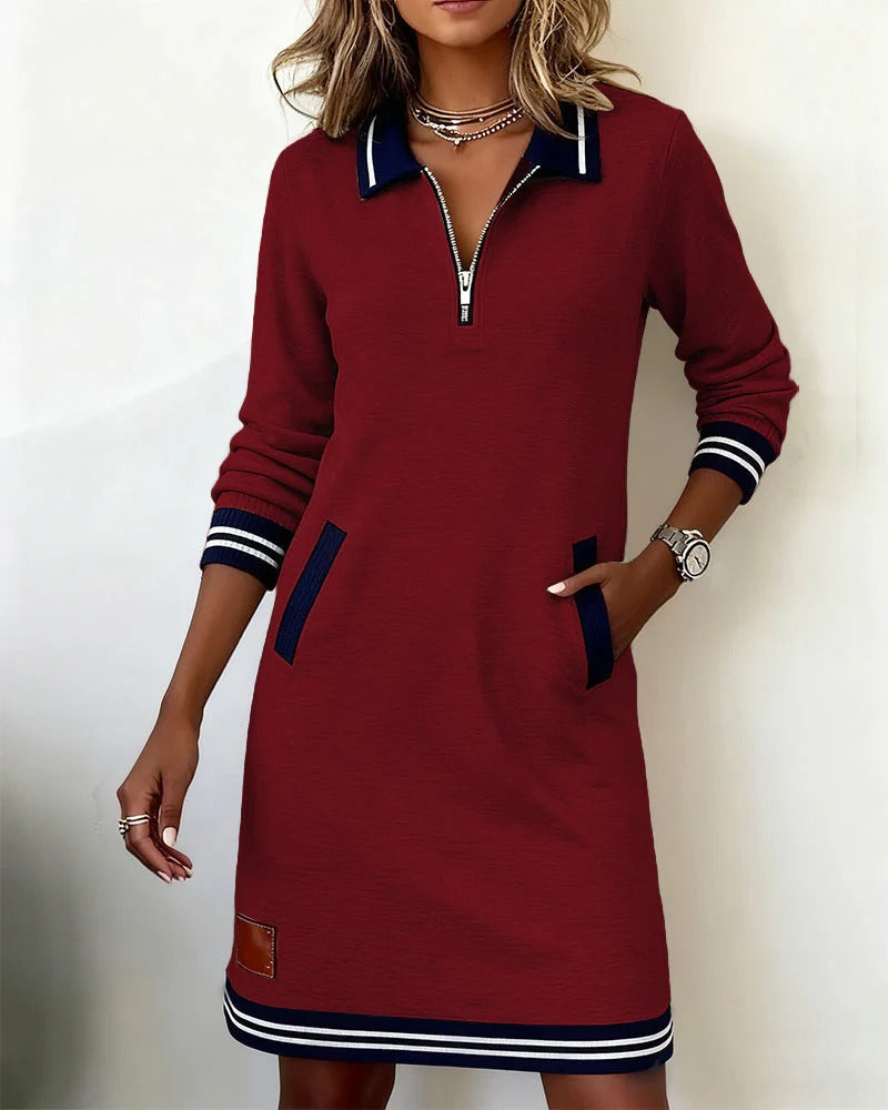 NATALIE – ROBE AVEC COL ZIP SPORT CHIC