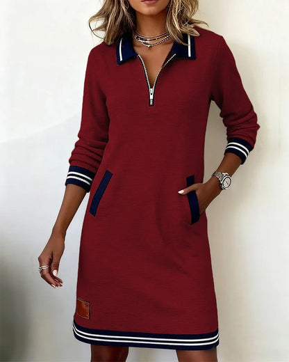 NATALIE – ROBE AVEC COL ZIP SPORT CHIC