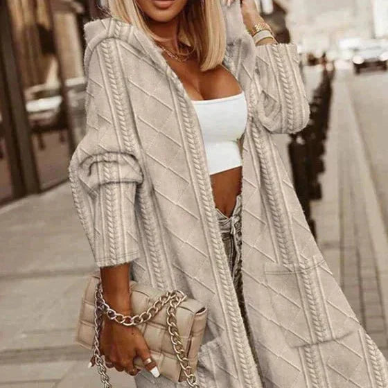 Kateri™ - CARDIGAN AVEC CAPUCHE LONG ET AJUSTEMENT DÉCONTRACTÉ