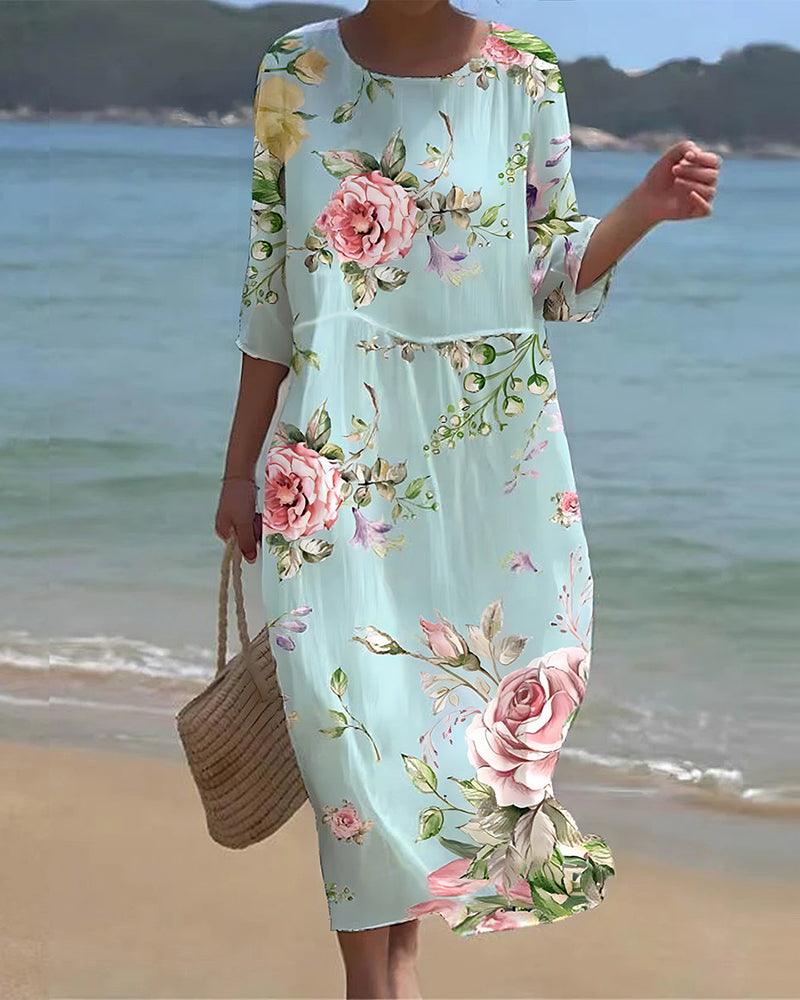 Miranda - Robes florales élégantes avec ventre couvert