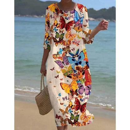 Miranda - Robe florale élégante avec couverture pour le ventre