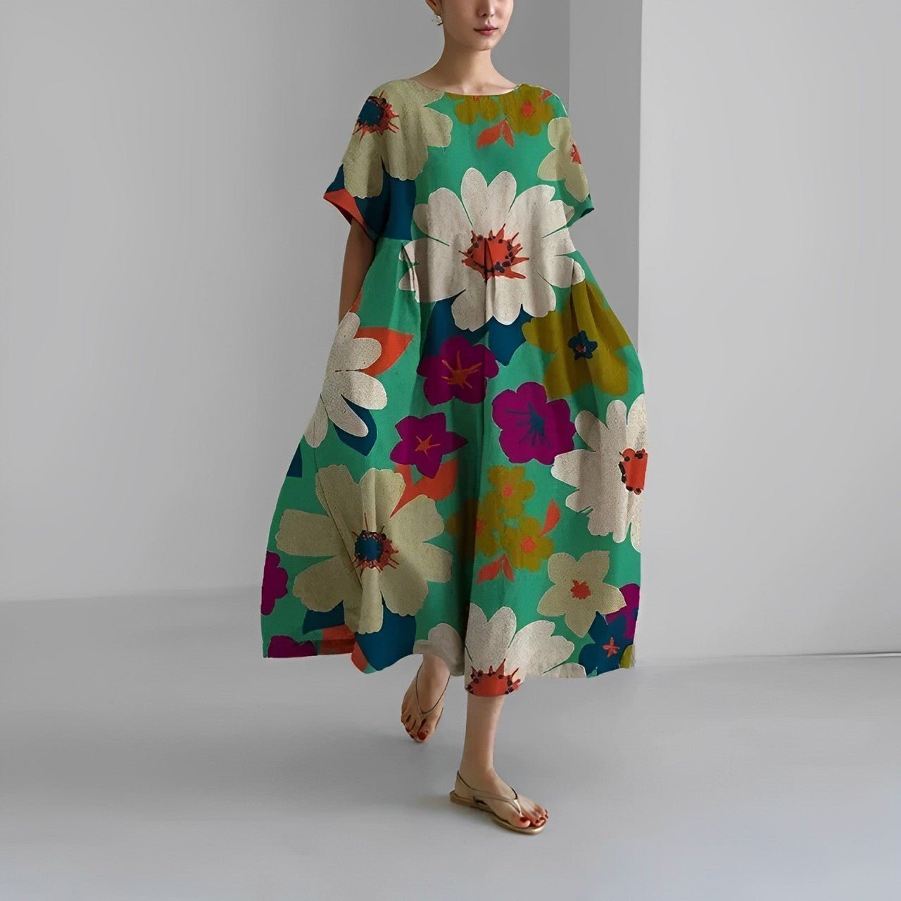 Naomi - Robe longue boho avec fleurs pour le printemps