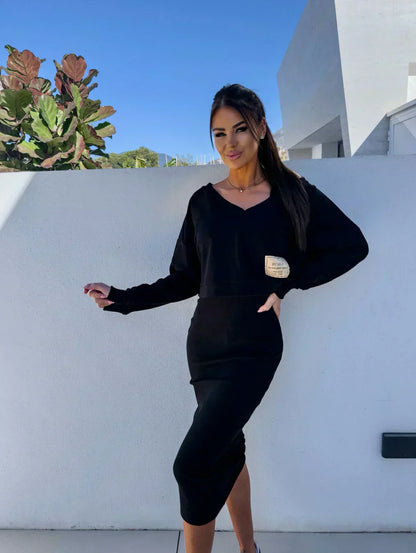 AMAYA – ENSEMBLE ROBE EN SUPERPOSITION EN TRICOT DOUX