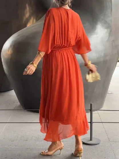 Kryziah - Robe en Soie Élégante à Décolleté en V