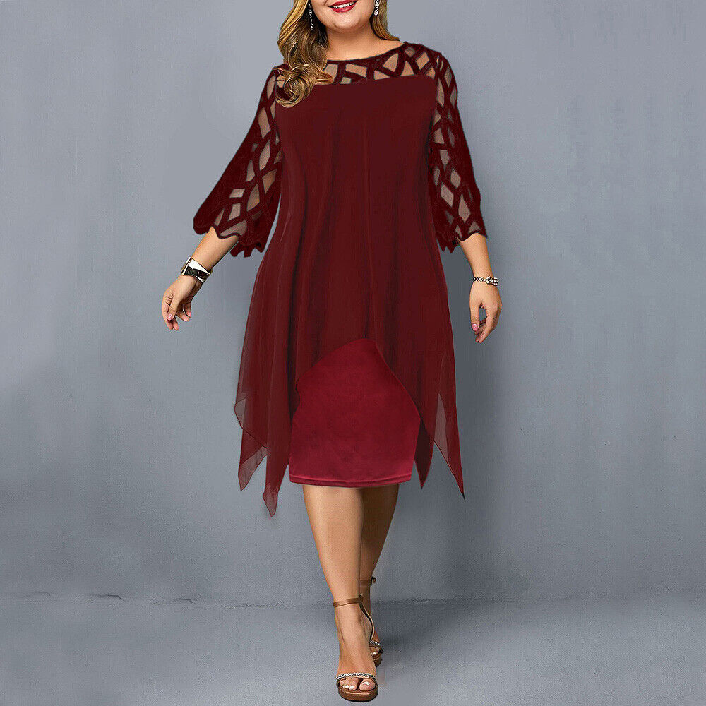 Kirsty | Élégant Robe Midi Grande Taille pour Femmes Modernes