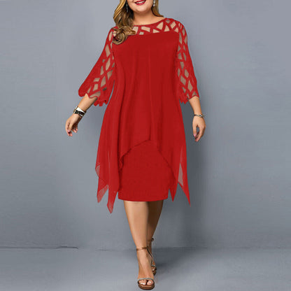 Cathryn - Élégant Robe Midi en Grande Taille