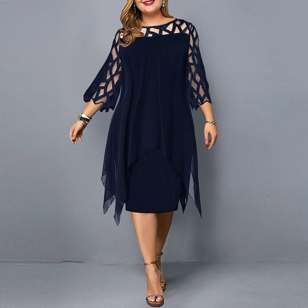 Kirsty | Élégant Robe Midi Grande Taille pour Femmes Modernes