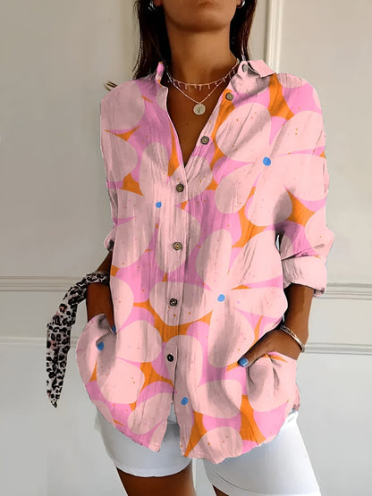 BLUSE FLORALE DESIREE AVEC PATTE DE BOUTON