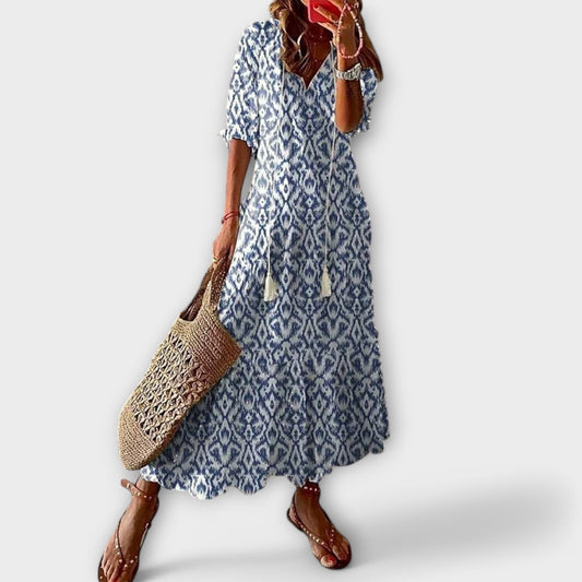 Helga | Robe Maxi Bohémienne Élégante
